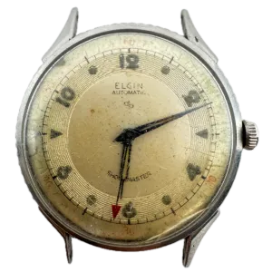 Vintage Elgin 6804 Military Men's Bumper Automatic Wristwatch 618 USA Steel