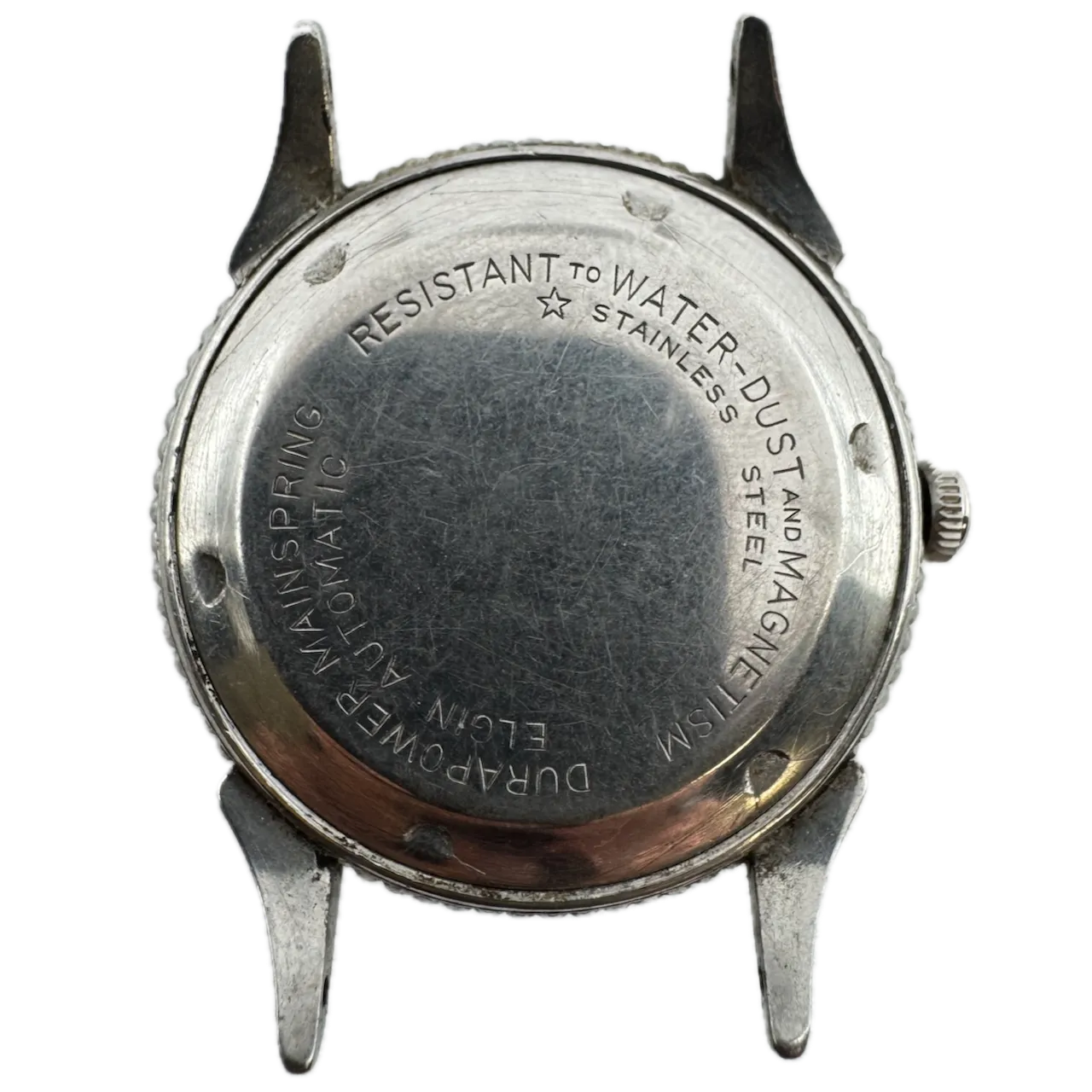 Vintage Elgin 6804 Military Men's Bumper Automatic Wristwatch 618 USA Steel