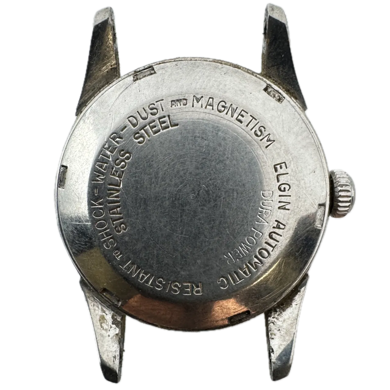 Vintage Elgin 6805 Shockmaster Black Men's Automatic Wristwatch 643 Swiss Swiss
