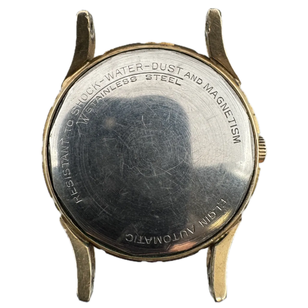 Vintage Elgin 6806 Bottlecap Men's Automatic Wristwatch 643 Swiss Steel & 10k GF