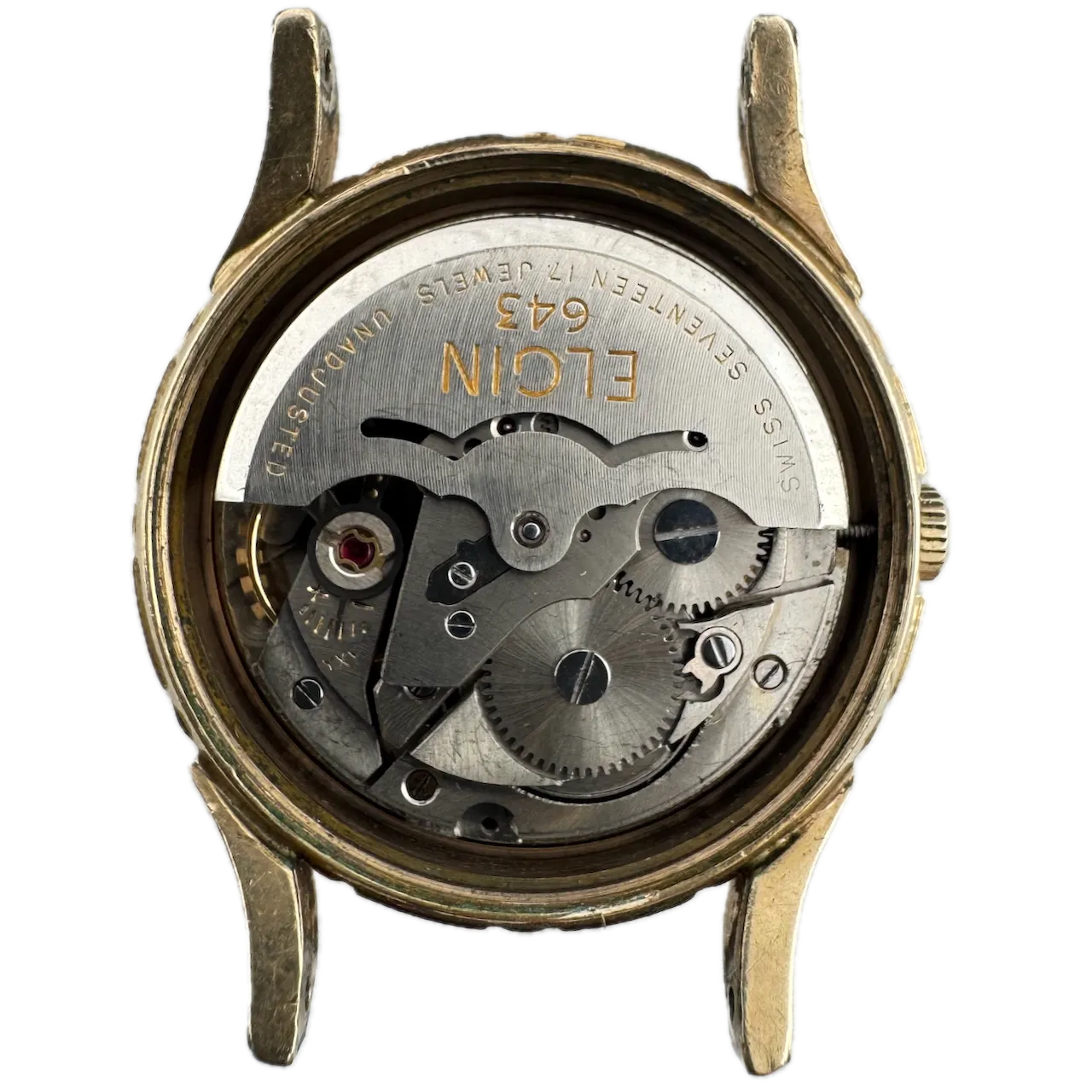Vintage Elgin 6806 Bottlecap Men's Automatic Wristwatch 643 Swiss Steel & 10k GF