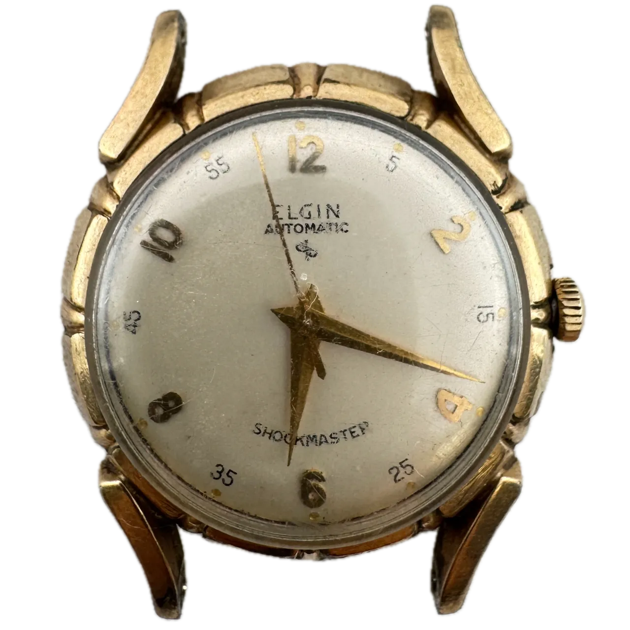 Vintage Elgin 6806 Bottlecap Men's Automatic Wristwatch 643 Swiss Steel & 10k GF