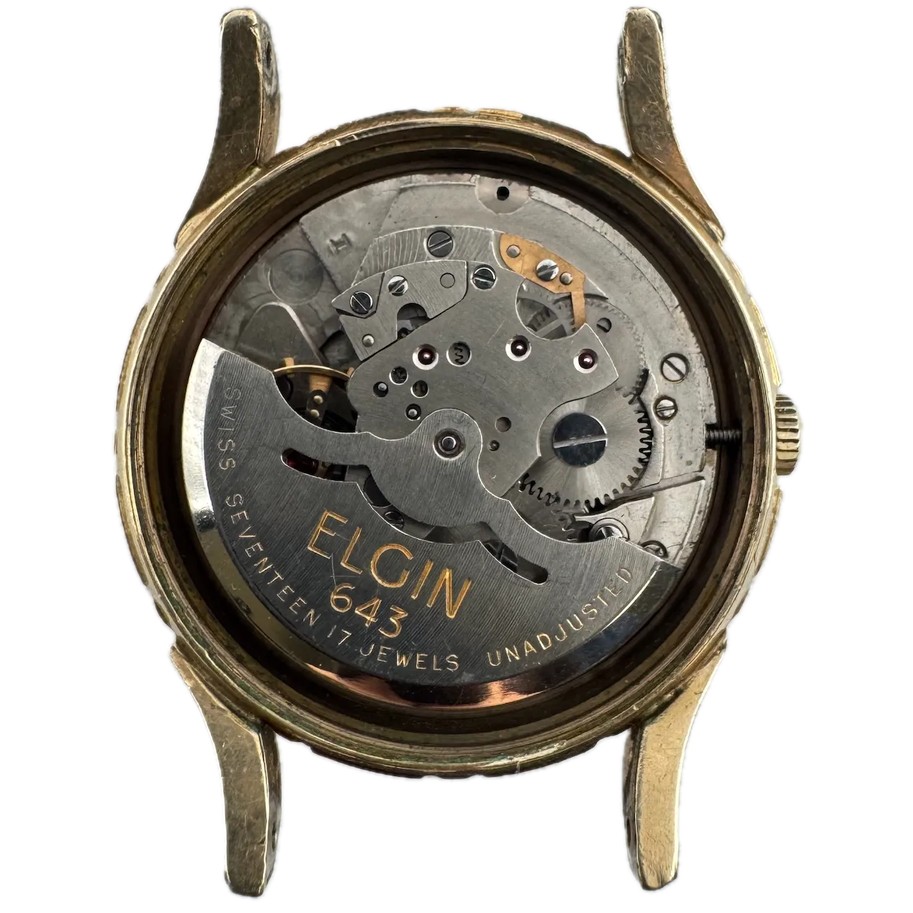 Vintage Elgin 6806 Bottlecap Men's Automatic Wristwatch 643 Swiss Steel & 10k GF