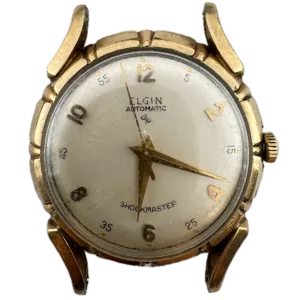 Vintage Elgin 6806 Bottlecap Men's Automatic Wristwatch 643 Swiss Steel & 10k GF