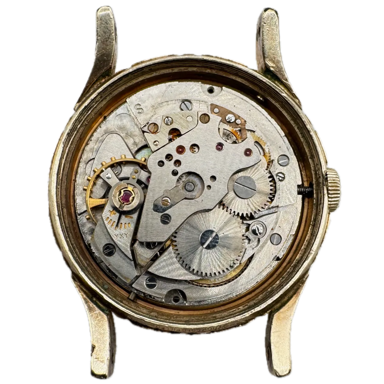 Vintage Elgin 9089 Sunburst Shockmaster Men's Mechanical Wristwatch Swiss