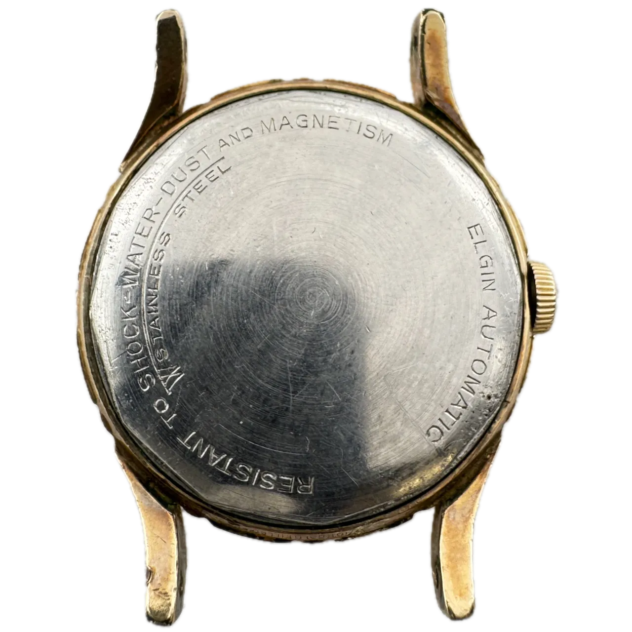 Vintage Elgin 9089 Sunburst Shockmaster Men's Mechanical Wristwatch Swiss