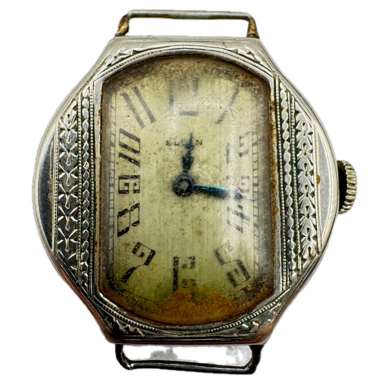 Vintage Elgin Art Deco Ladies Mechanical Wristwatch 430 USA 14k White GF