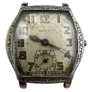 Vintage Elgin Art Deco Men's Mechanical Wristwatch 320 USA Steel & Chrome