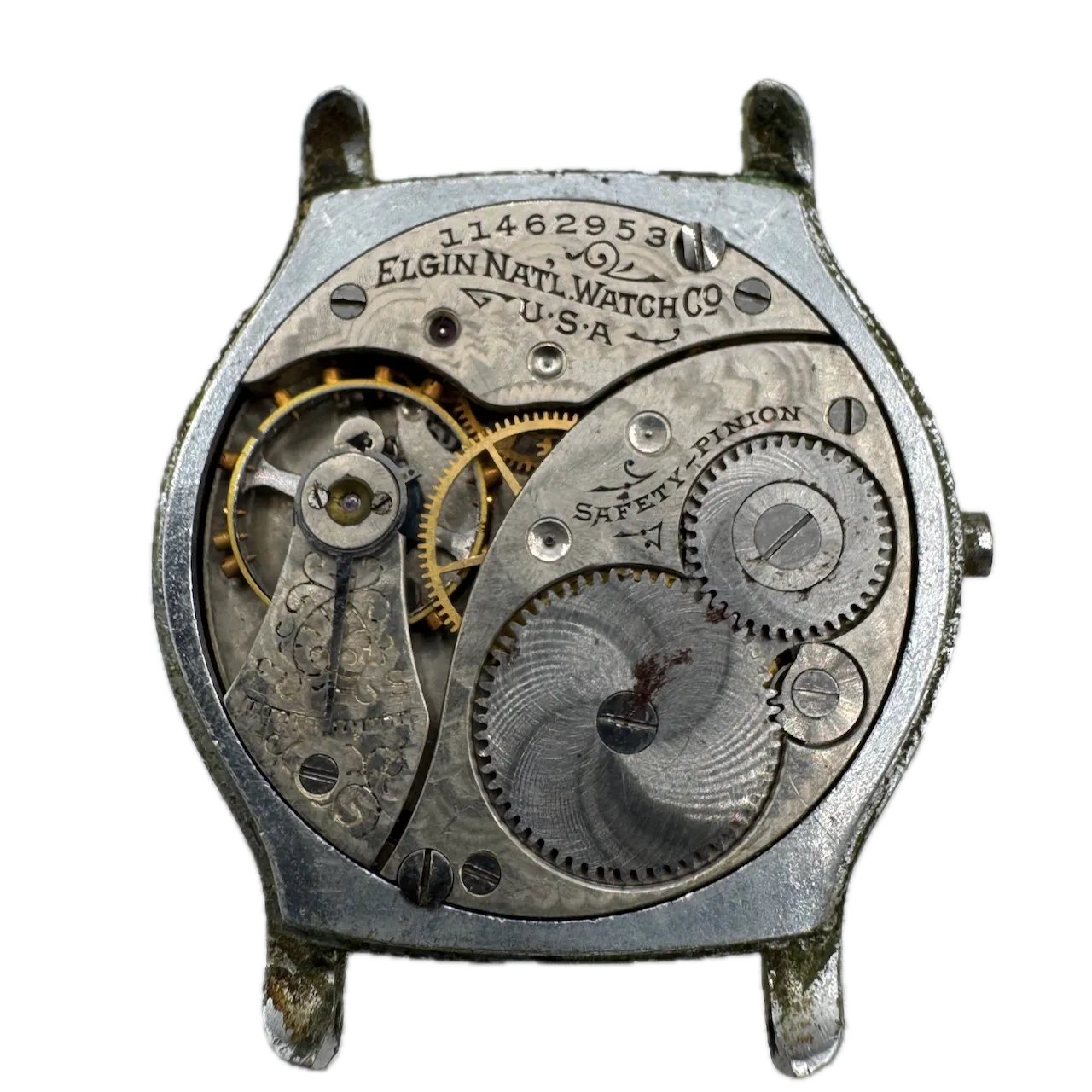 Vintage Elgin Art Deco Men's Mechanical Wristwatch 320 USA Steel & Chrome