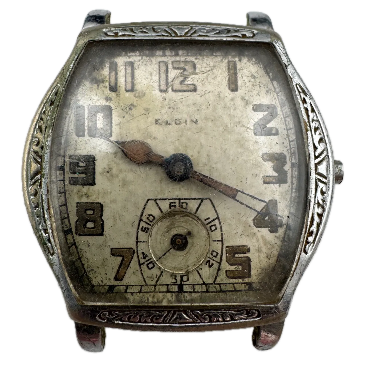 Vintage Elgin Art Deco Men's Mechanical Wristwatch 320 USA Steel & Chrome