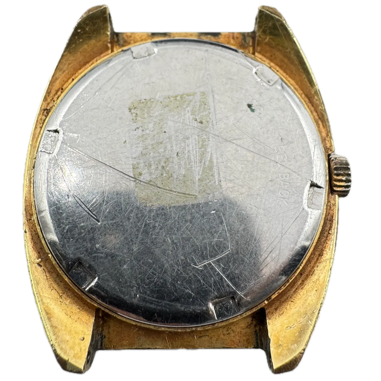 Vintage Elgin Blue Target Men's Mechanical Wristwatch 327 Swiss Gold Tone