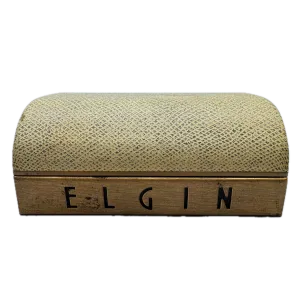 Vintage Elgin Floating Display Men's Wristwatch Box Felt, Faux Leather, & Metal