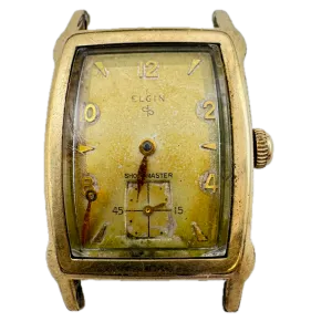 Vintage Elgin Shockmaster Men's Mechanical Wristwatch Swiss Steel & 10k RGP