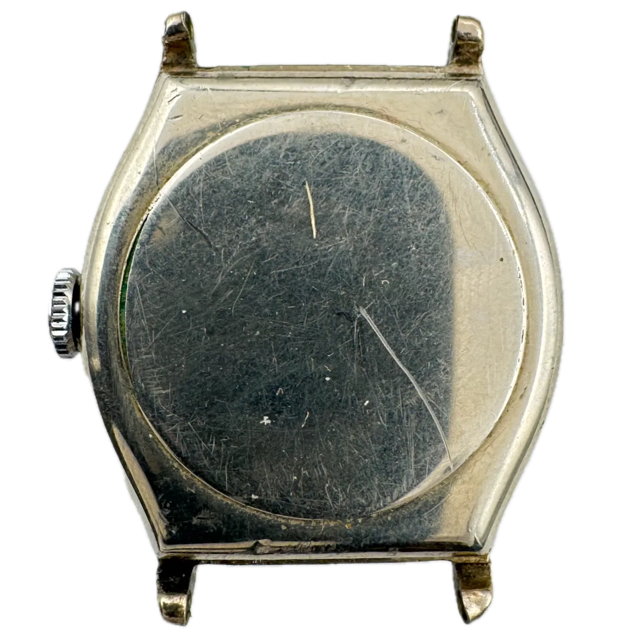 Vintage Elgin Tonneau Deco Men's Mechanical Wristwatch 485 USA 14k White GF