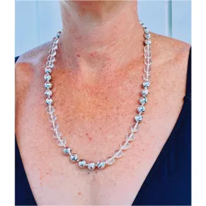 Vintage Estate Jewelry Necklace Rock Crystal/Silver Beads 1920S