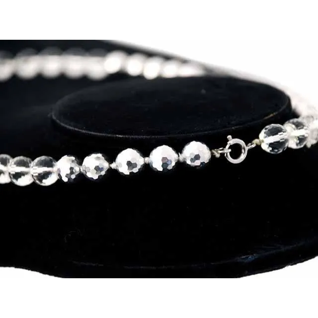 Vintage Estate Jewelry Necklace Rock Crystal/Silver Beads 1920S