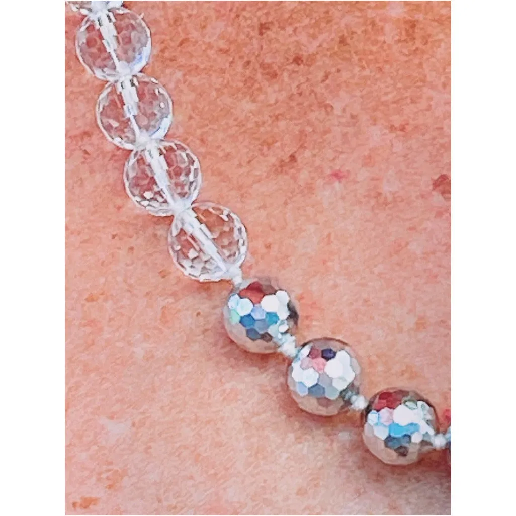 Vintage Estate Jewelry Necklace Rock Crystal/Silver Beads 1920S