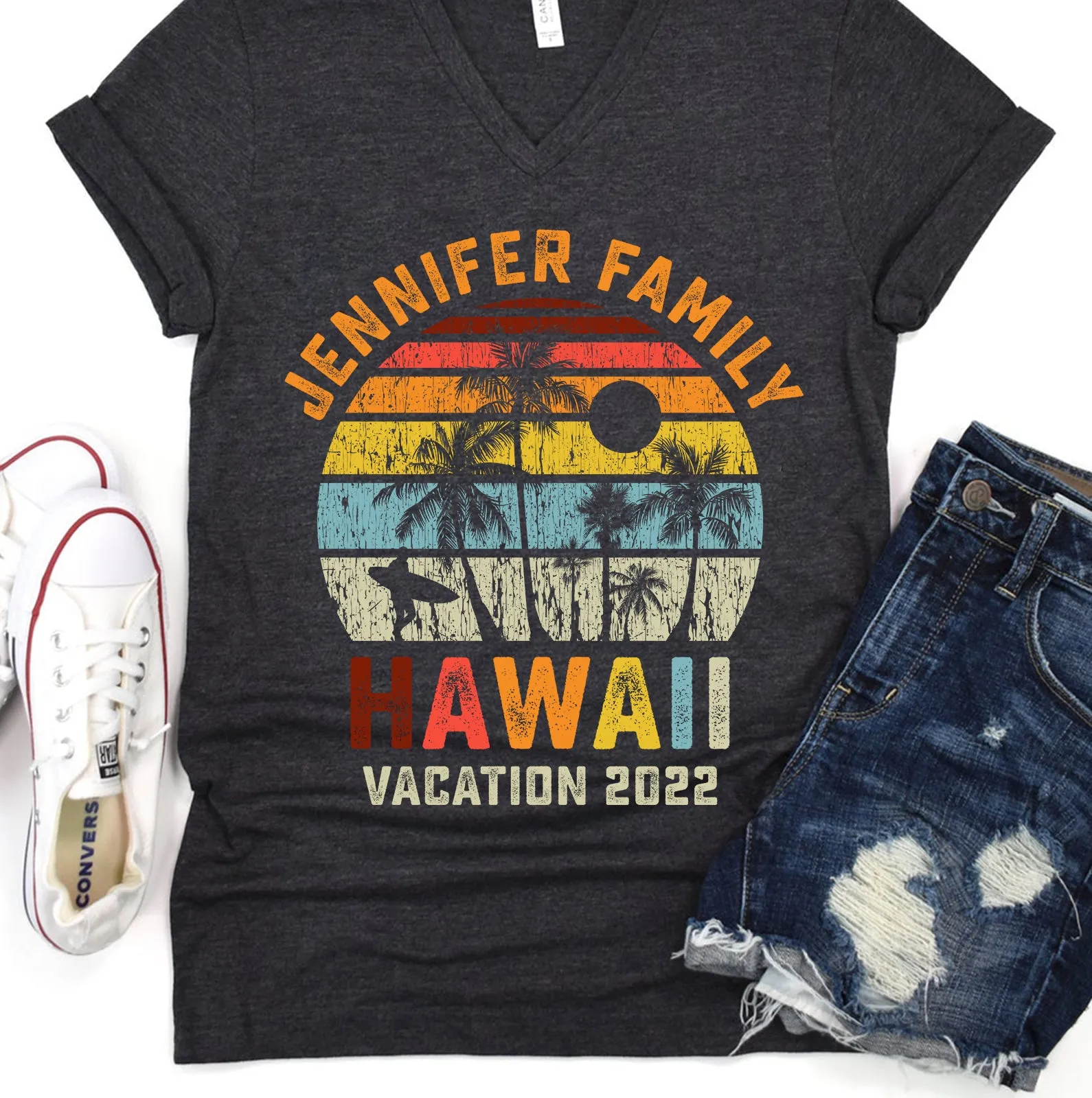 Vintage Family Vacation Personalized T-shirt
