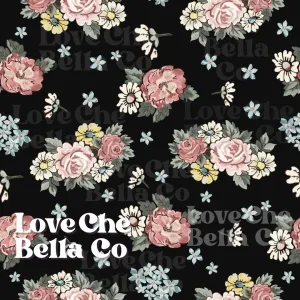 Vintage floral bouquets - Black