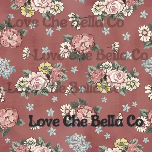 Vintage floral bouquets - Dark ' Rose Canvas