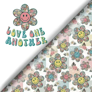 Vintage floral faces / Pink smile Png- Seamless Files