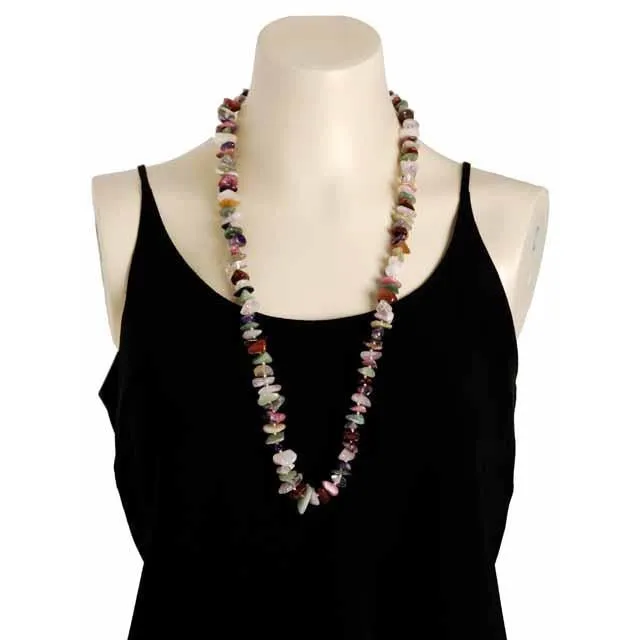 Vintage Gemstone Necklace Les Bernard 30" Long