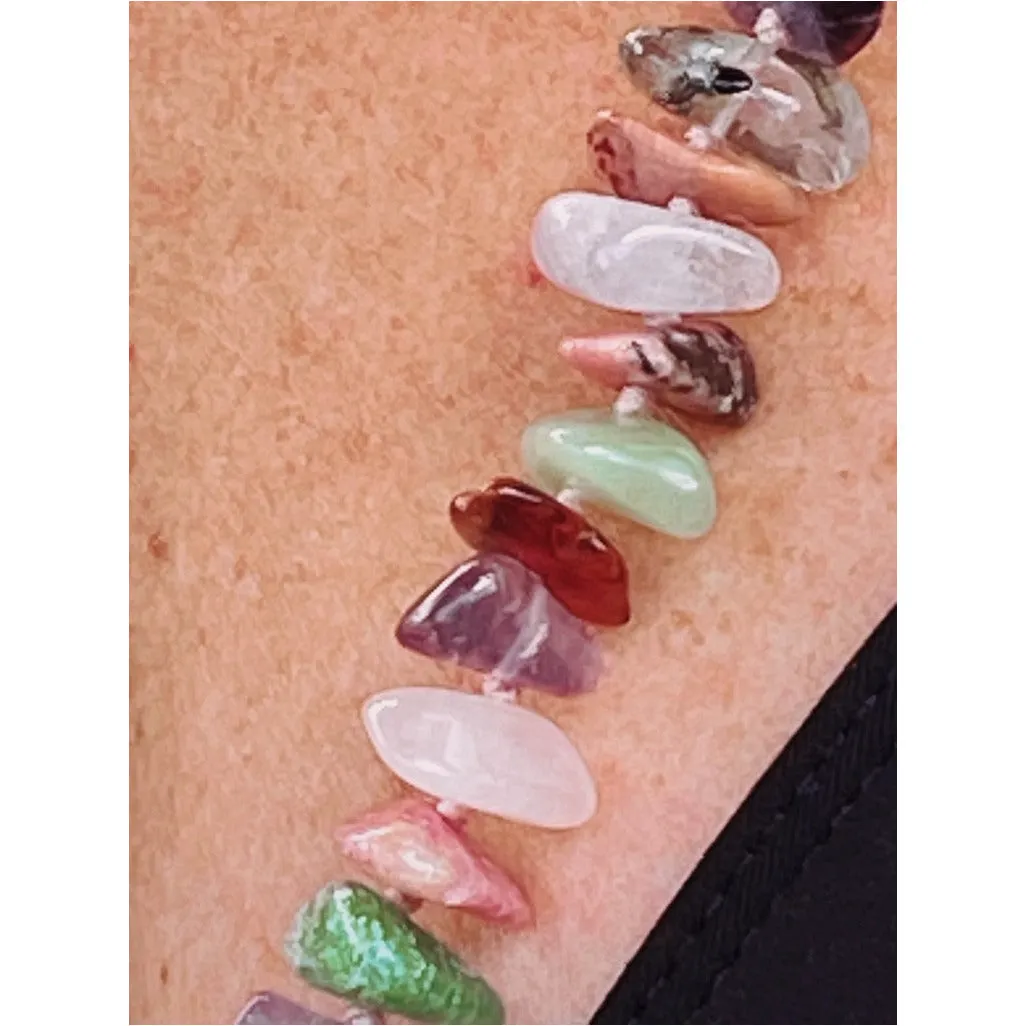 Vintage Gemstone Necklace Les Bernard 30" Long
