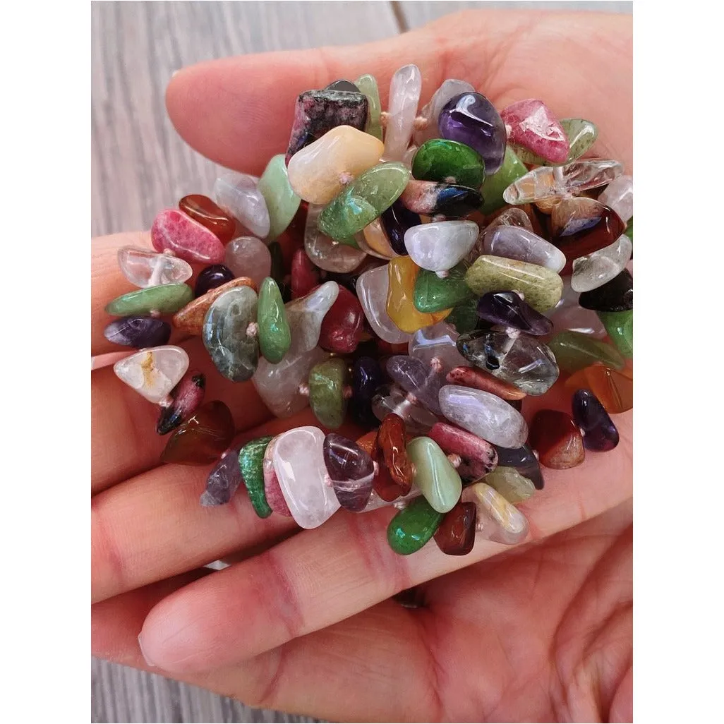 Vintage Gemstone Necklace Les Bernard 30" Long