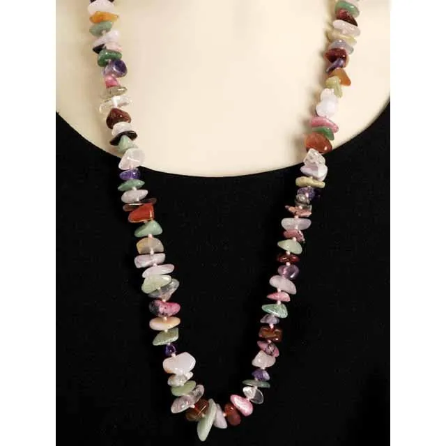 Vintage Gemstone Necklace Les Bernard 30" Long