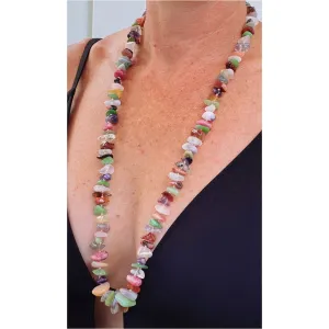 Vintage Gemstone Necklace Les Bernard 30" Long