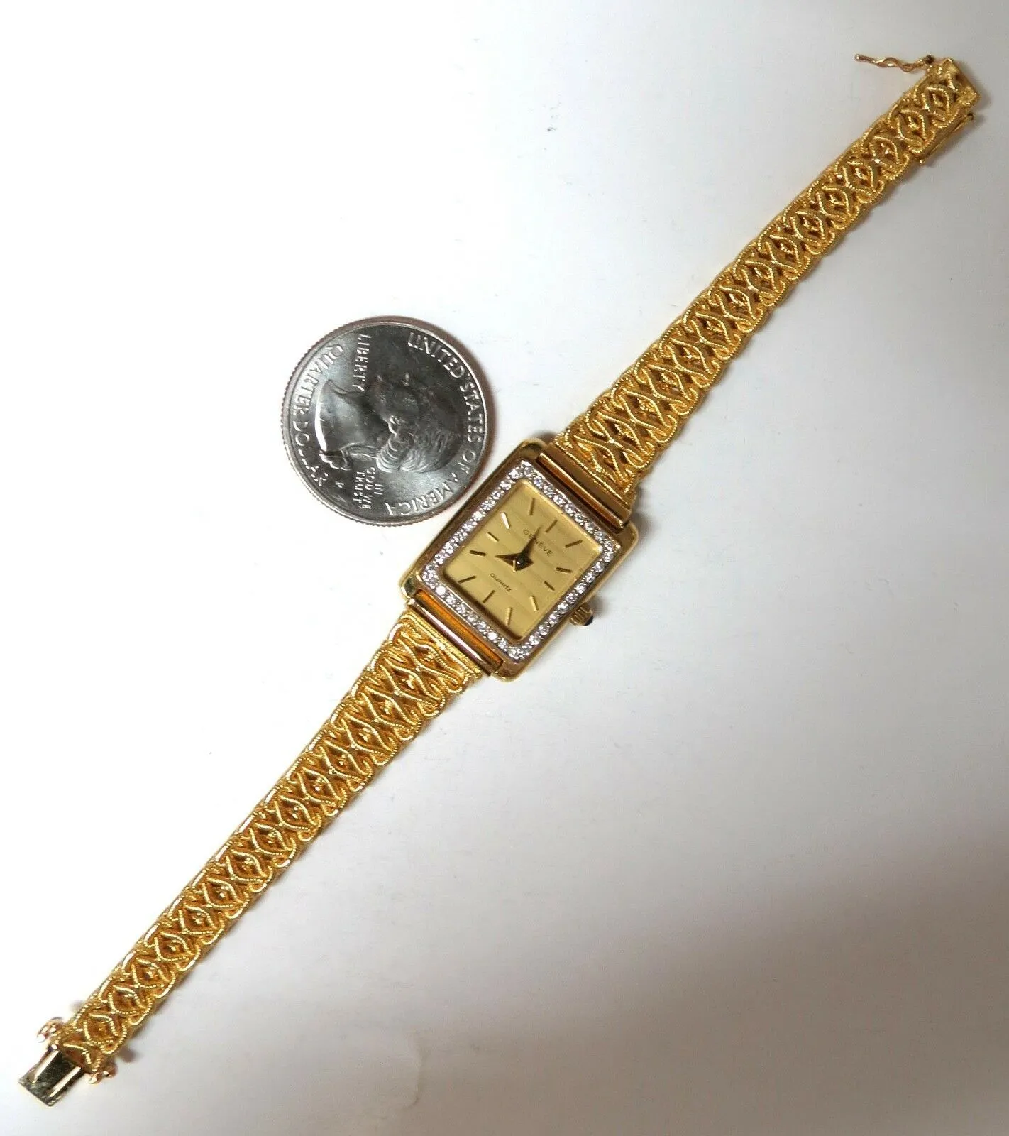 Vintage Geneve Swiss Quartz .36ct Diamonds watch