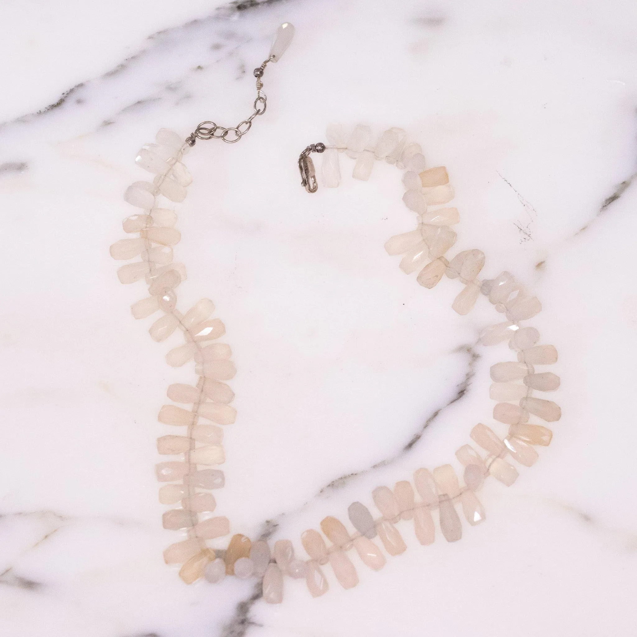Vintage Genuine Faceted Briolette Quartz Crystal Necklace