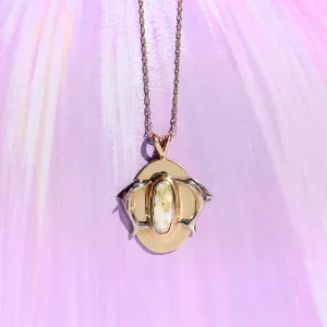 Vintage Gold Quartz Dolphin Pendant, 14k