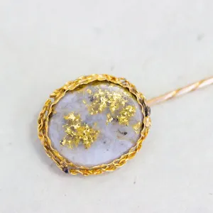Vintage Gold Quartz Stickpin, 14k