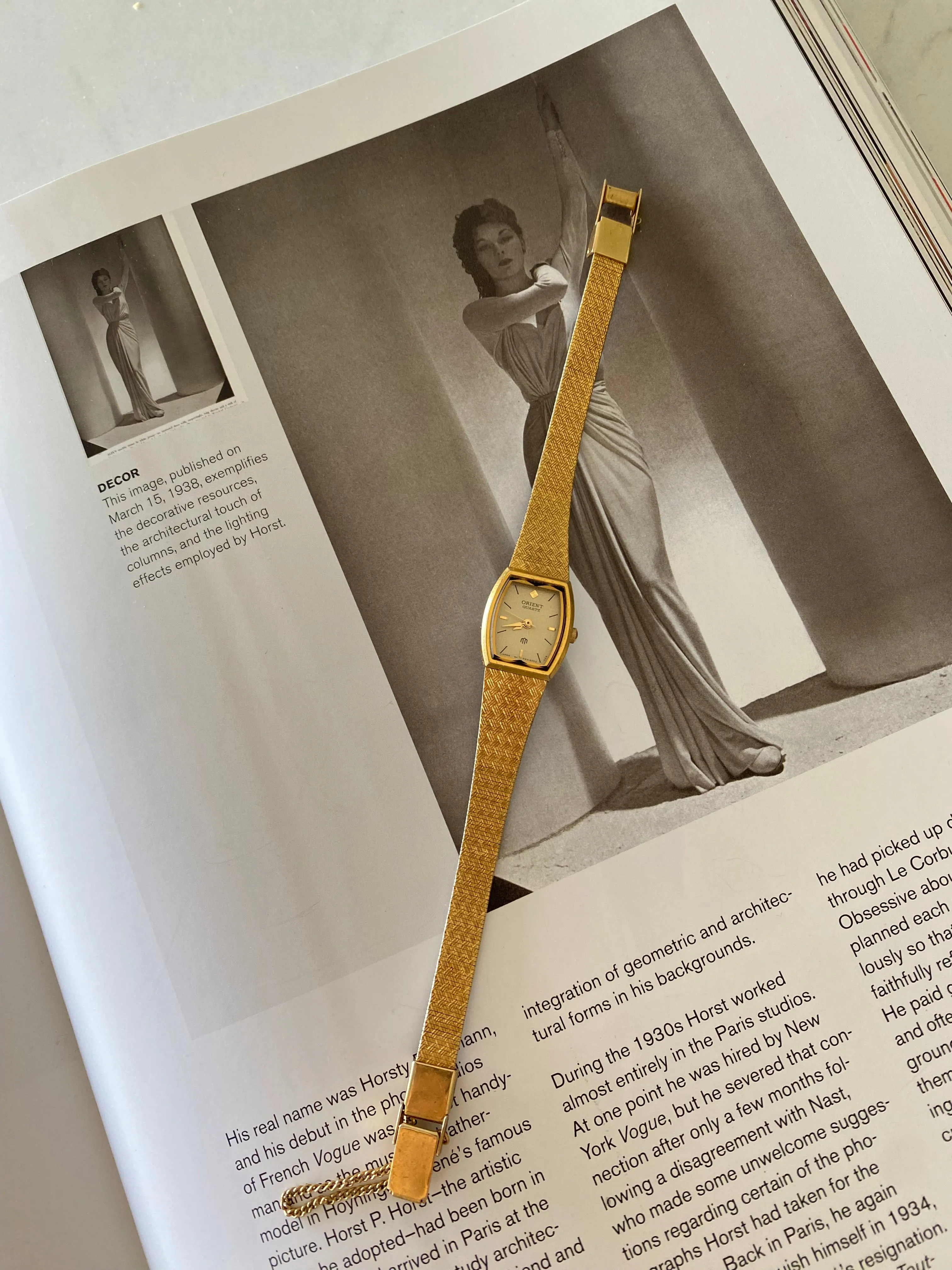 Vintage Gold Tone Orient Watch from the 1980s