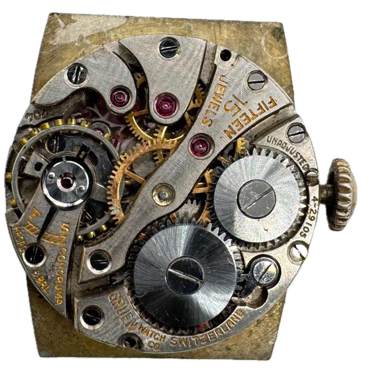 Vintage Gruen 3/581 Men's Mechanical Wristwatch 704 Swiss Steel & 10k GF