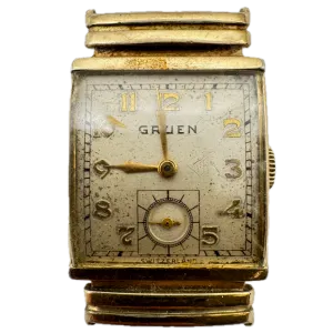 Vintage Gruen 401-420 Hooded Lug Men's Mechanical Wristwatch 401 Steel & 10k GF