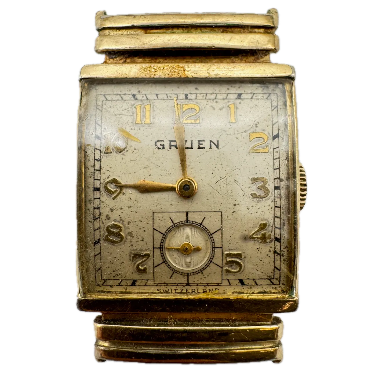 Vintage Gruen 401-420 Hooded Lug Men's Mechanical Wristwatch 401 Steel & 10k GF