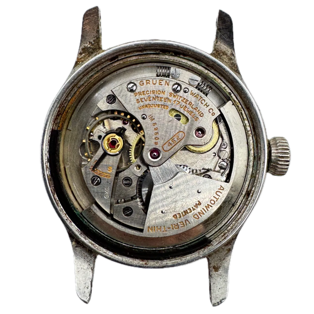 Vintage Gruen 460-825 Precision Men's Bumper Automatic Wristwatch 462 Steel