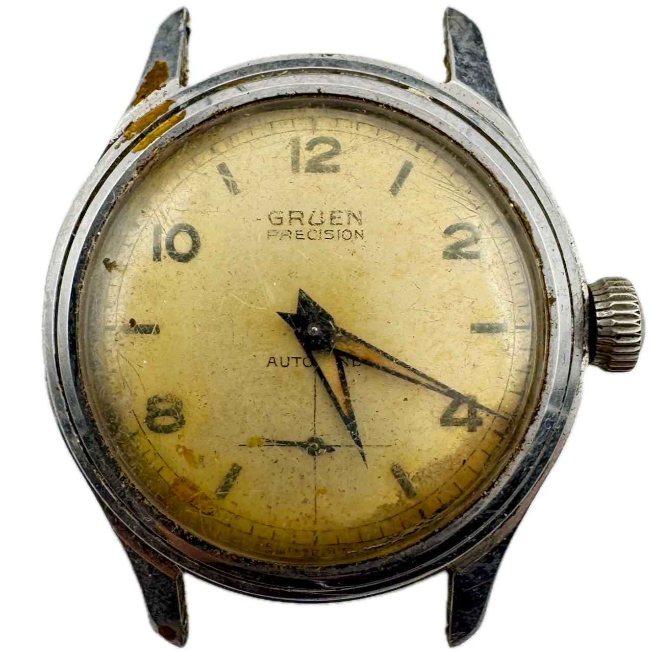 Vintage Gruen 460-825 Precision Men's Bumper Automatic Wristwatch 462 Steel
