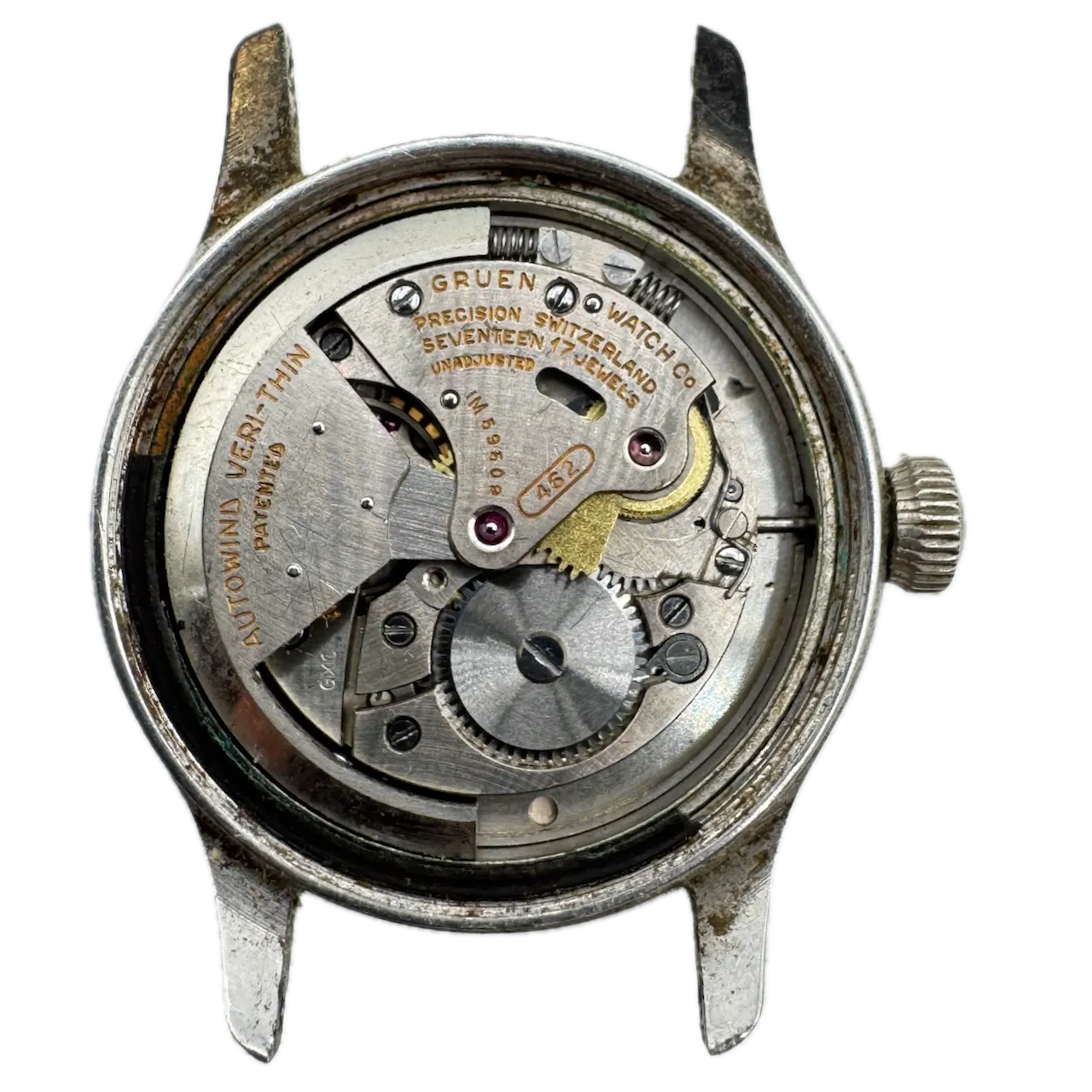 Vintage Gruen 460-825 Precision Men's Bumper Automatic Wristwatch 462 Steel