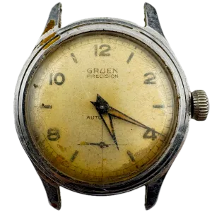 Vintage Gruen 460-825 Precision Men's Bumper Automatic Wristwatch 462 Steel