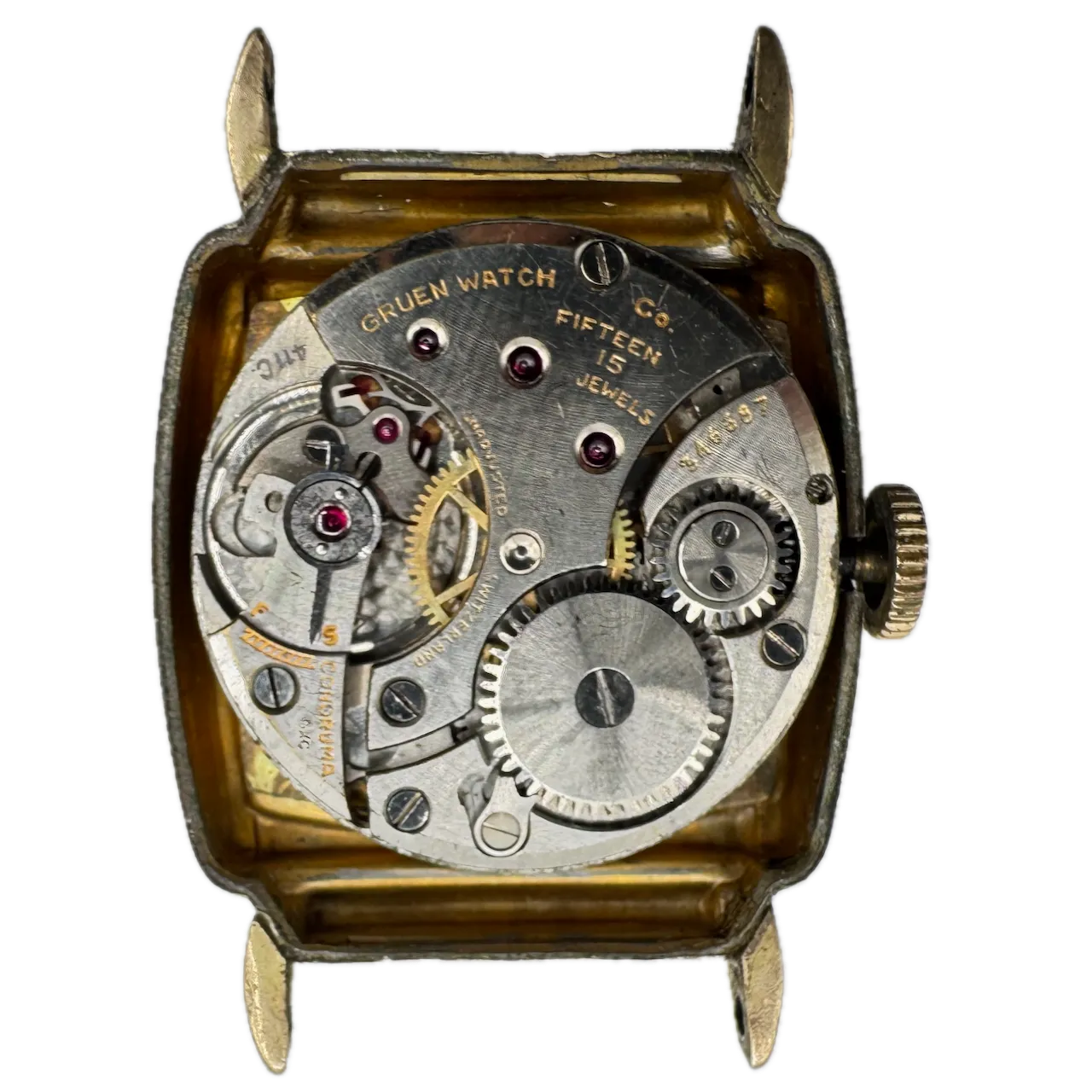 Vintage Gruen 481/411 Cushion Men's Mechanical Wristwatch 411C Steel & 10k GF