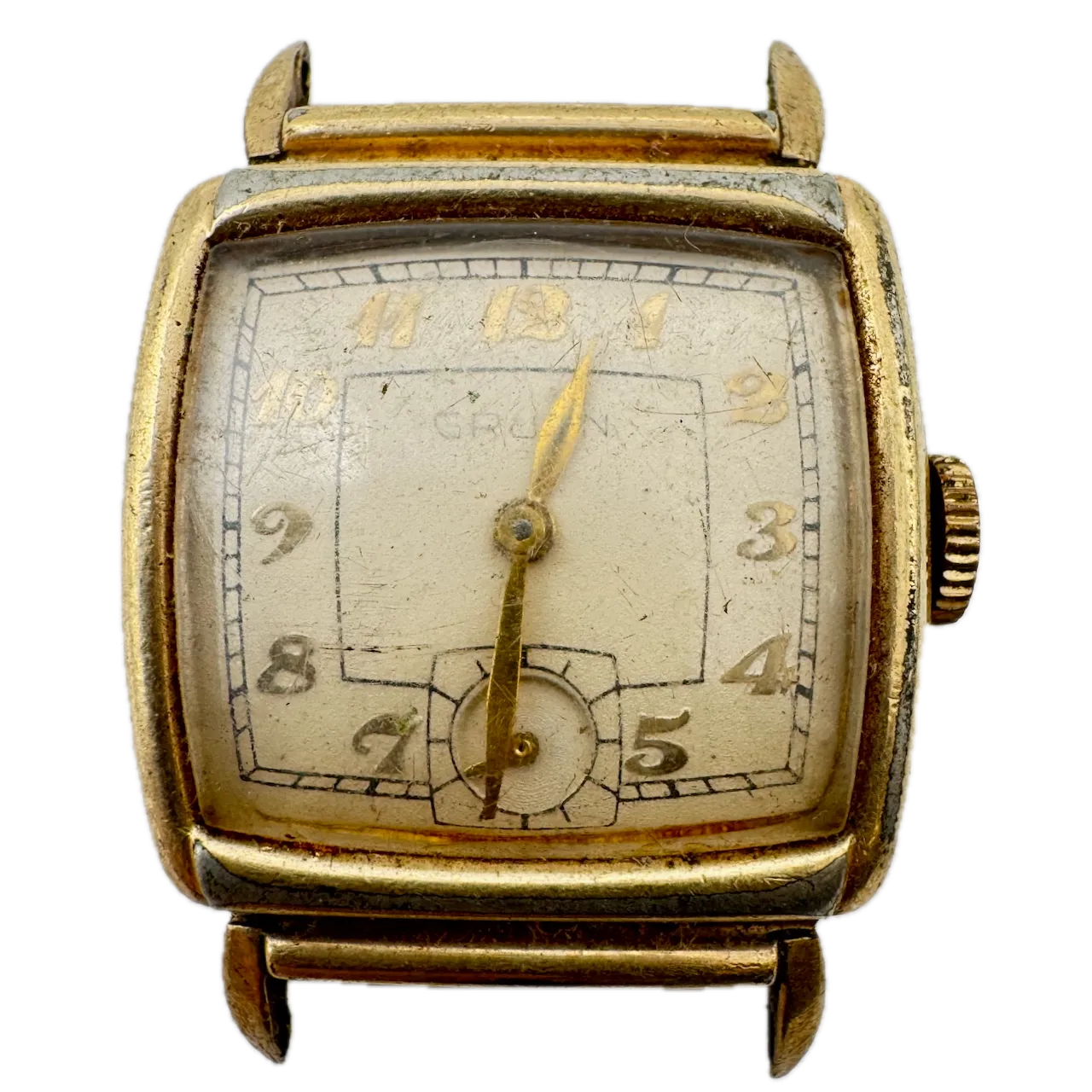 Vintage Gruen 481/411 Cushion Men's Mechanical Wristwatch 411C Steel & 10k GF