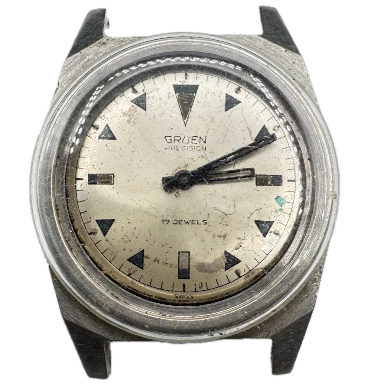 Vintage Gruen 510 RSS Precision Men's Mechanical Wristwatch N 510SS Swiss Steel