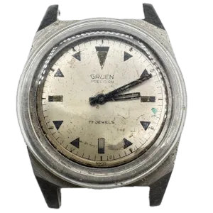 Vintage Gruen 510 RSS Precision Men's Mechanical Wristwatch N 510SS Swiss Steel