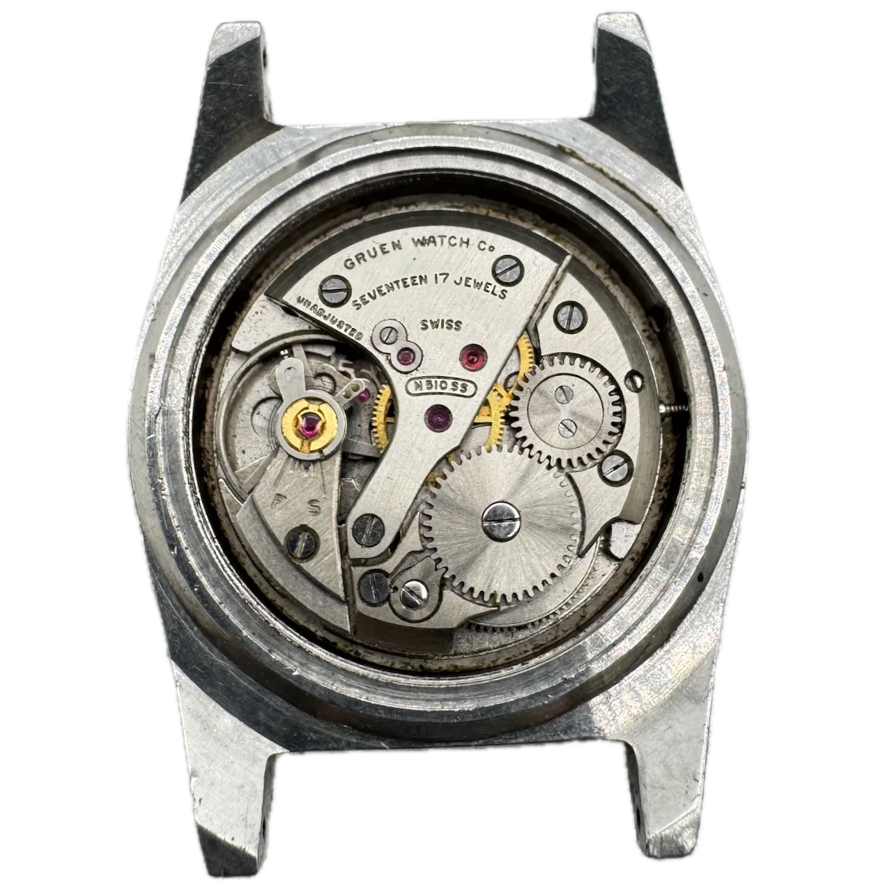 Vintage Gruen 510 RSS Precision Men's Mechanical Wristwatch N 510SS Swiss Steel