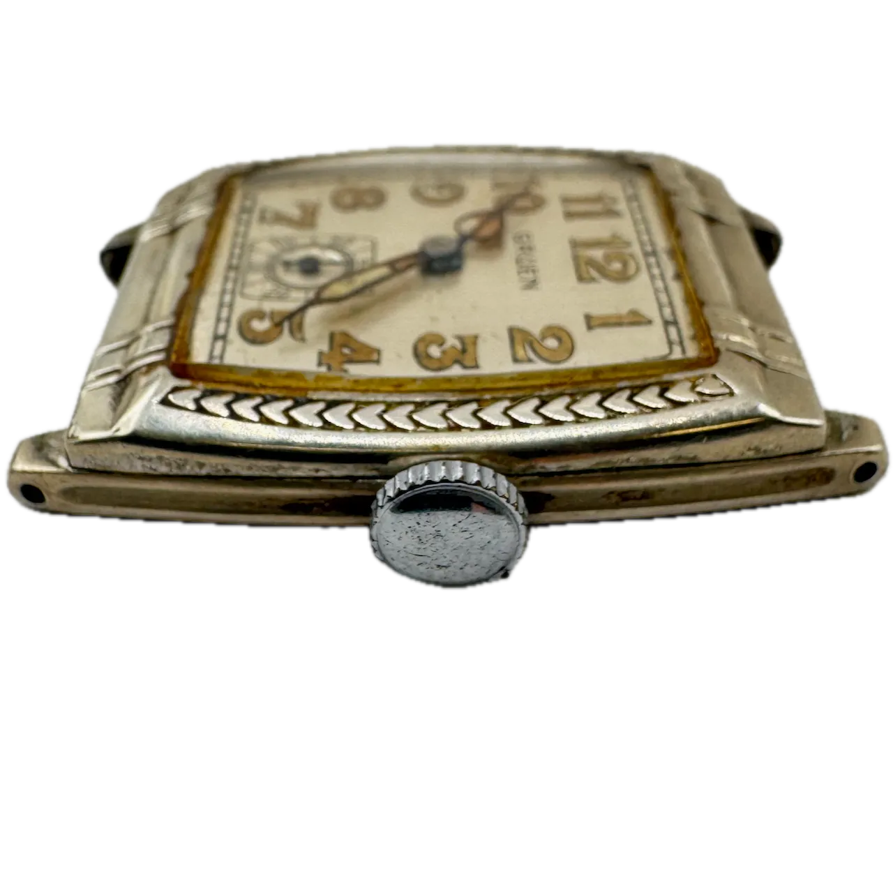 Vintage Gruen Art Deco Men's Mechanical Wristwatch 315 Swiss White Gold FIlled