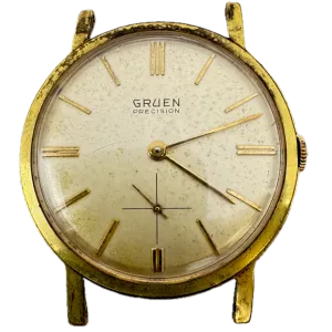 Vintage Gruen James Bond Precision Men's Mechanical Wristwatch Gold Tone