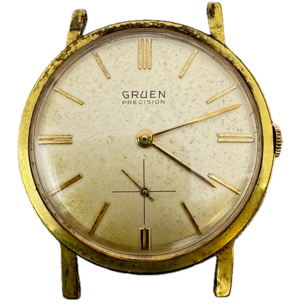 Vintage Gruen James Bond Precision Men's Mechanical Wristwatch Gold Tone